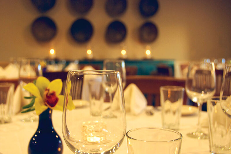 Ca’ Del Sole Wine glasses on dining table