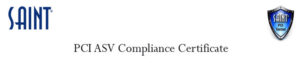 SAINT PCI ASV Compliance Certiicate