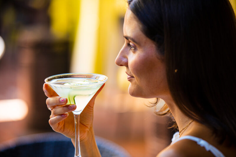 Ca’ Del Sole guest drinking cocktail